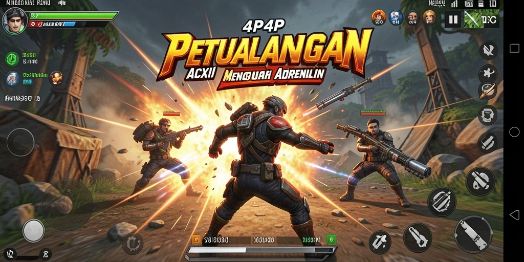 Tampilan gameplay seru dari 4P4P yang memacu adrenalin.