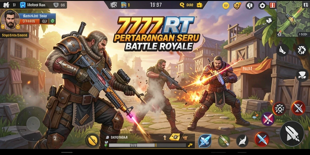 Tampilan gameplay seru di 777RT dengan aksi Battle Royale yang mendebarkan.