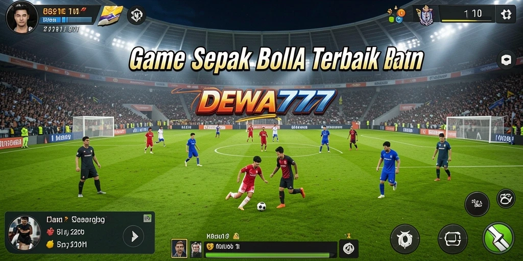 Screenshot menunjukkan pertandingan sepak bola yang seru dalam DEWA777.