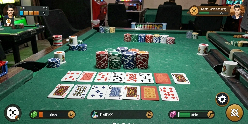 Tampilan gameplay seru dari permainan Gaple DMD999.