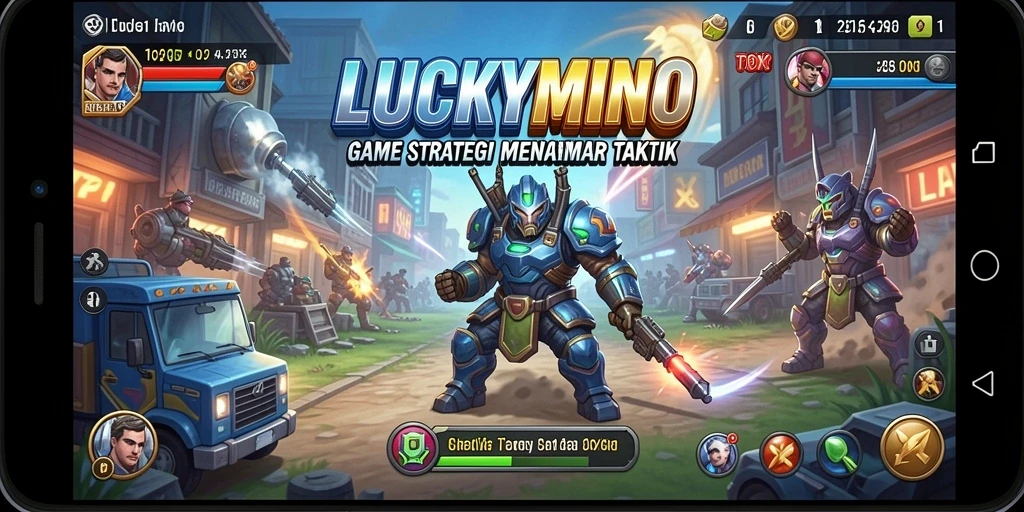 Tangkapan layar permainan LUCKYMINO menampilkan aksi strategi yang seru.