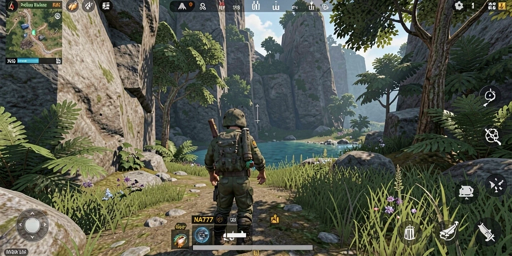 Tampilan gameplay menarik dari dunia terbuka NA777.