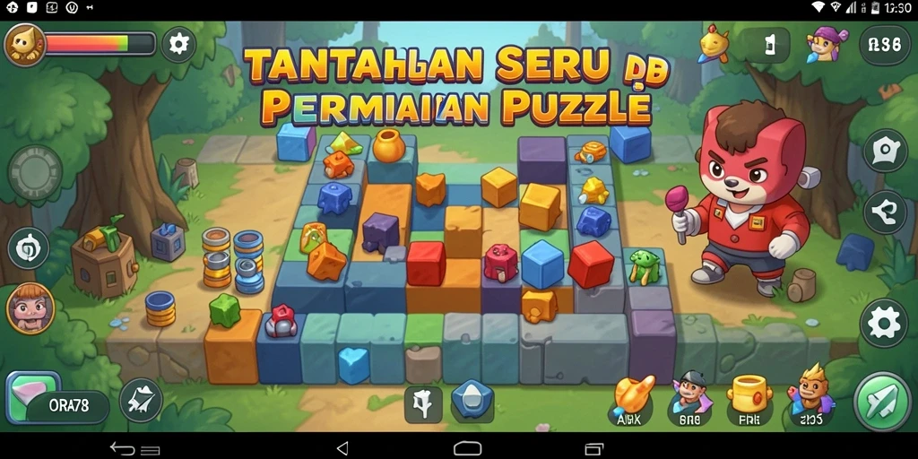 Tampilan gameplay ORA78 yang penuh warna dan menantang.