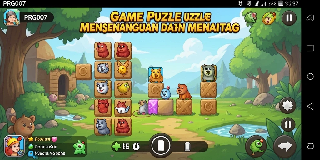 Screenshot PRG007 menampilkan gameplay puzzle yang menantang dan menarik.
