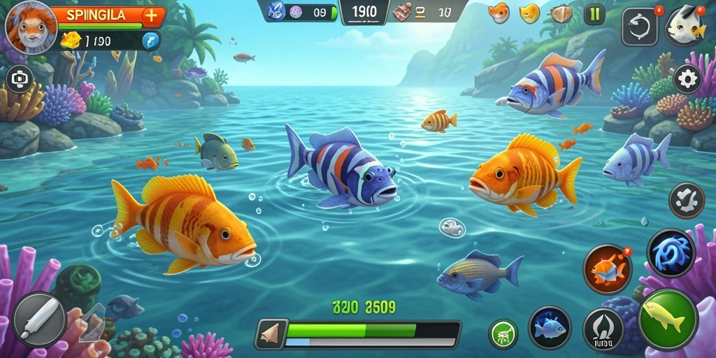 Tampilan menarik dari gameplay SPINGILA Tembak Ikan.