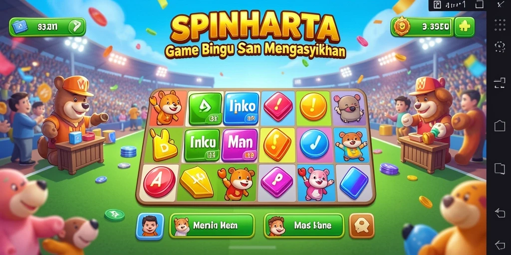 Tampilan gameplay menyenangkan dan interaktif di SPINHARTA.