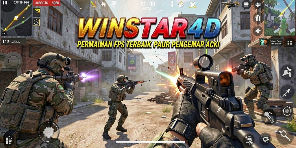 Tampilan gameplay dinamis dan penuh aksi di WINSTAR4D.
