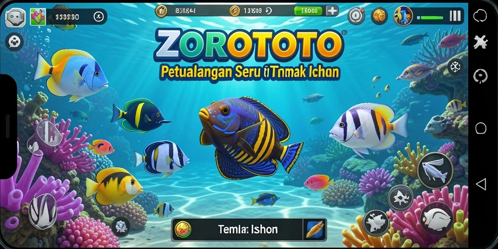 Tampilan menarik dari gameplay seru menembak ikan di ZOROTOTO.